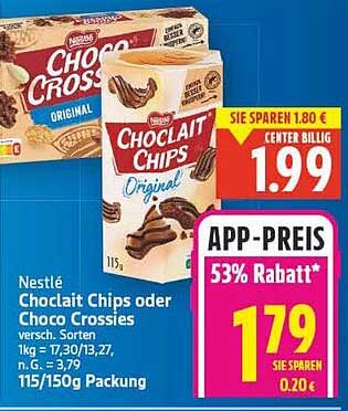 Nestlé Choclat Chips oder Choco Crossies 115g/150g - Jetzt zugreifen!