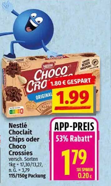 Nestlé Chocloait Chips oder Choco Crossies - Original