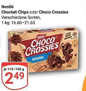 Nestlé Chocolaït Chips oder Choco Crossies - Verschiedene Sorten