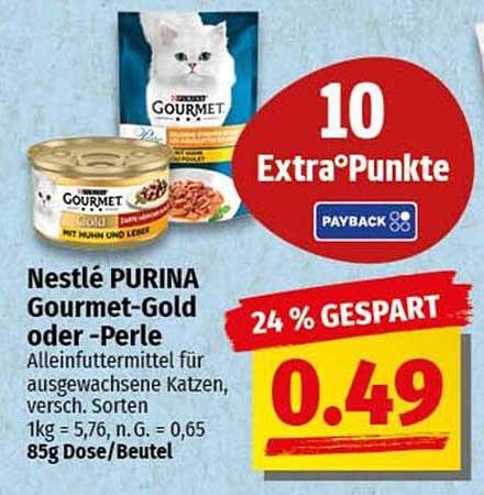 Nestlé PURINA Gourmet-Gold oder -Perle - Alleinfuttermittel für ausgewachsene Katzen