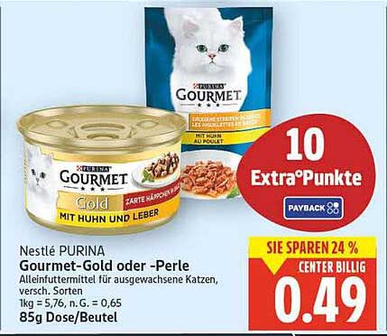 Nestlé PURINA Gourmet-Gold oder -Perle mit Huhn und Leber