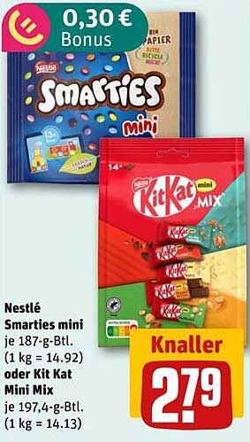 Nestlé Smarties mini oder Kit Kat Mini Mix