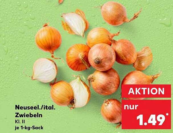 Neuseeländische/italienische Zwiebeln, Klas. II - je 1-kg-Sack