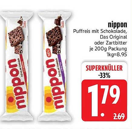 Nippon Puffreis mit Schokolade - Das Original oder Zartbitter