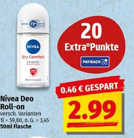 Nivea Deo Roll-on - Dry Comfort (50ml)