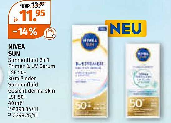 NIVEA SUN Sonnenfluid 2in1 Primer & UV Serum LSF 50+