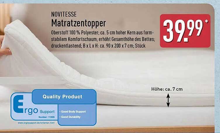 NOVITESSE Matratzen topper
