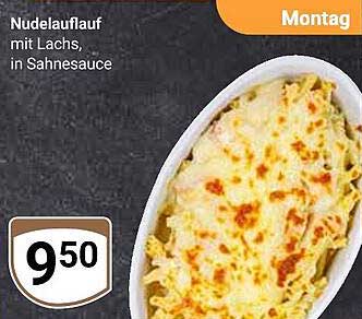 Nudelauflauf mit Lachs, in Sahnesauce