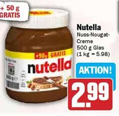 Nutella Nuss-Nougat-Creme 500 g + 50 g GRATIS