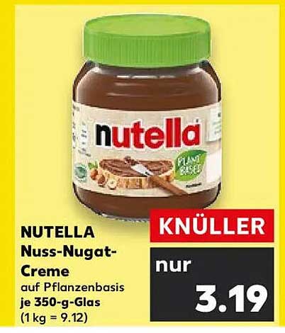 NUTELLA Nuss-Nugat-Creme auf Pflanzenbasis je 350-g-Glas