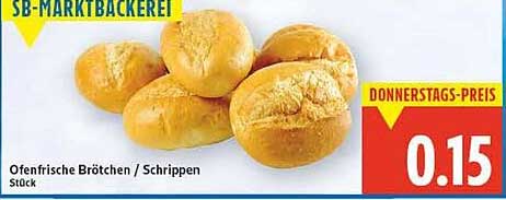 Ofenfrische Brötchen / Schrippen Stück