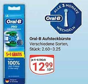 Oral-B Aufsteckbürste - Verschiedene Sorten, Stück: 2.60–3.25