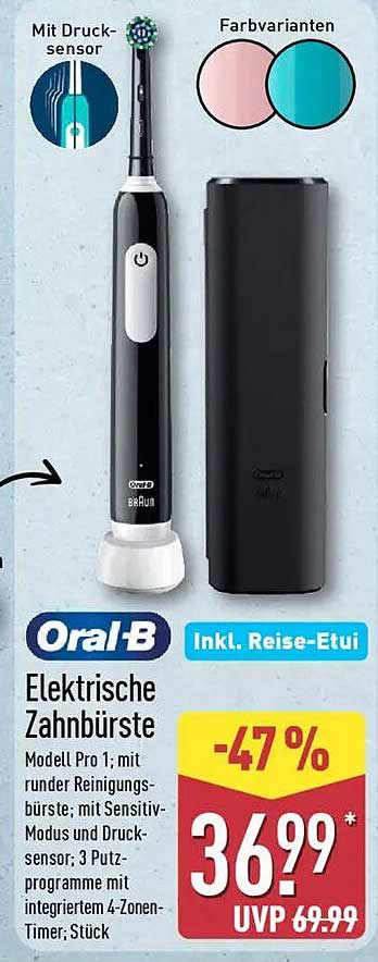 Oral-B Elektrische Zahnbürste Modell Pro 1 mit Reise-Etui