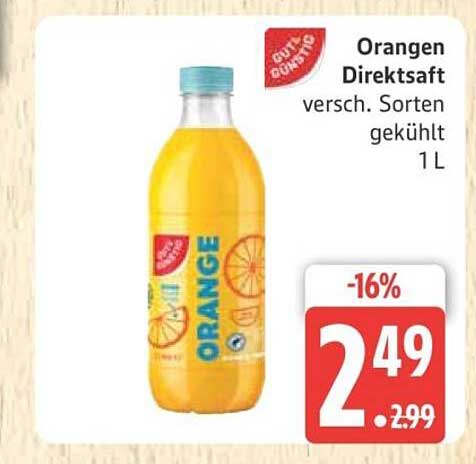 Orangen Direktsaft 1L - Verschiedene Sorten