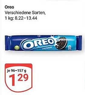 Oreo – Verschiedene Sorten, 96-157 g