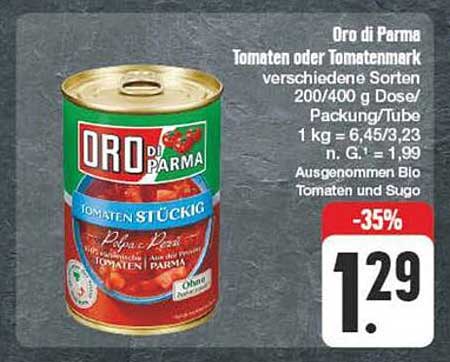 Oro di Parma Tomaten oder Tomatenmark verschiedene Sorten 200/400 g Dose/Packung/Tube