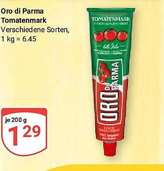 Oro di Parma Tomatenmark - Verschiedene Sorten