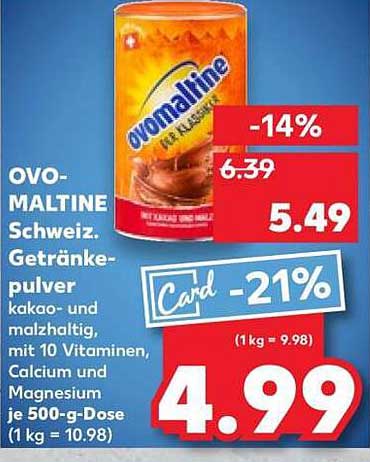 OVO-MALTINE Schweiz. Getränke-Pulver