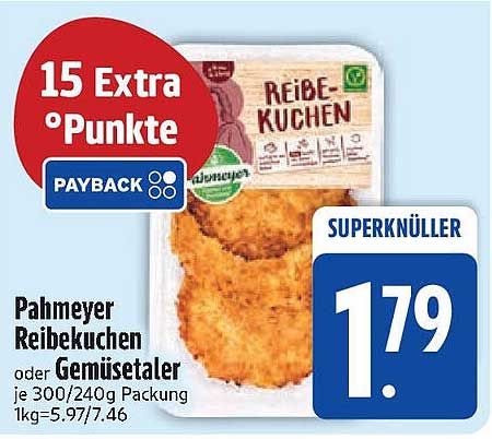 Pahmeyer Reibekuchen oder Gemüsetalern 300/240g Packung
