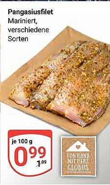 Pangasiusfilet mariniert, verschiedene Sorten