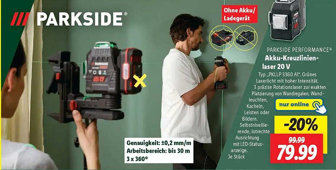 PARKSIDE Akku-Kreuzlinienlaser 20 V