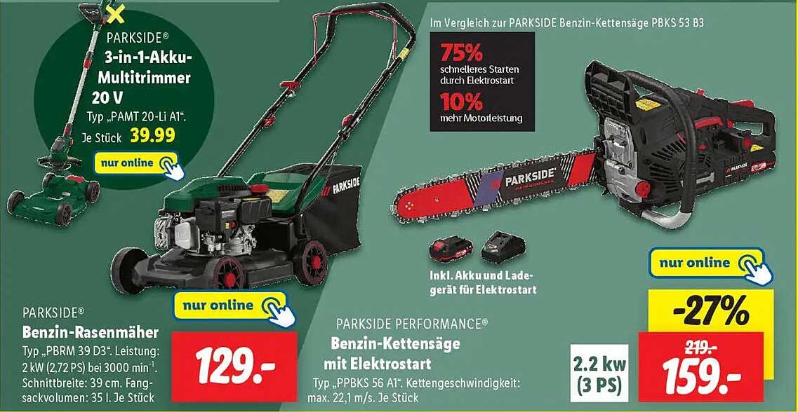 PARKSIDE Benzin-Rasenmäher Typ PBRM 39 D3