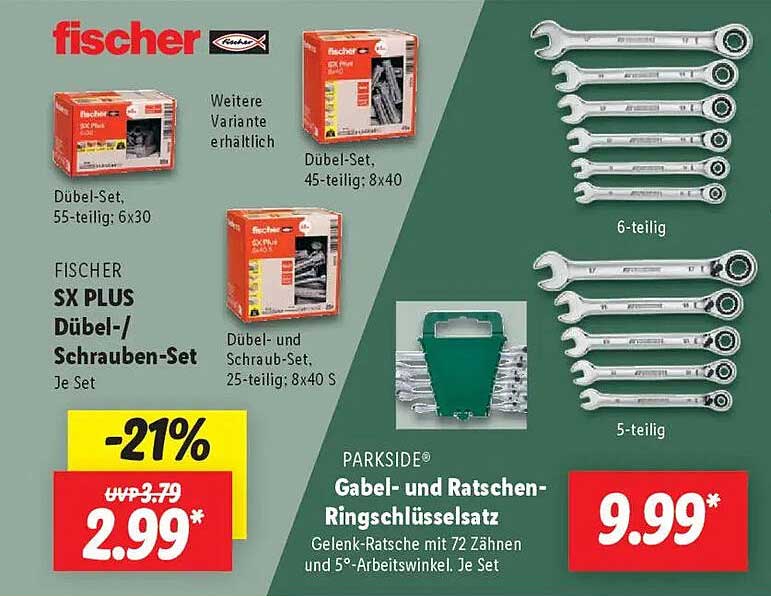 PARKSIDE® Gabel- und Ratschenschlüsselsatz