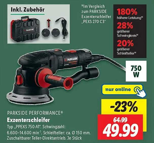 PARKSIDE PERFORMANCE® Exzenterschleifer PPEX5 750 A1