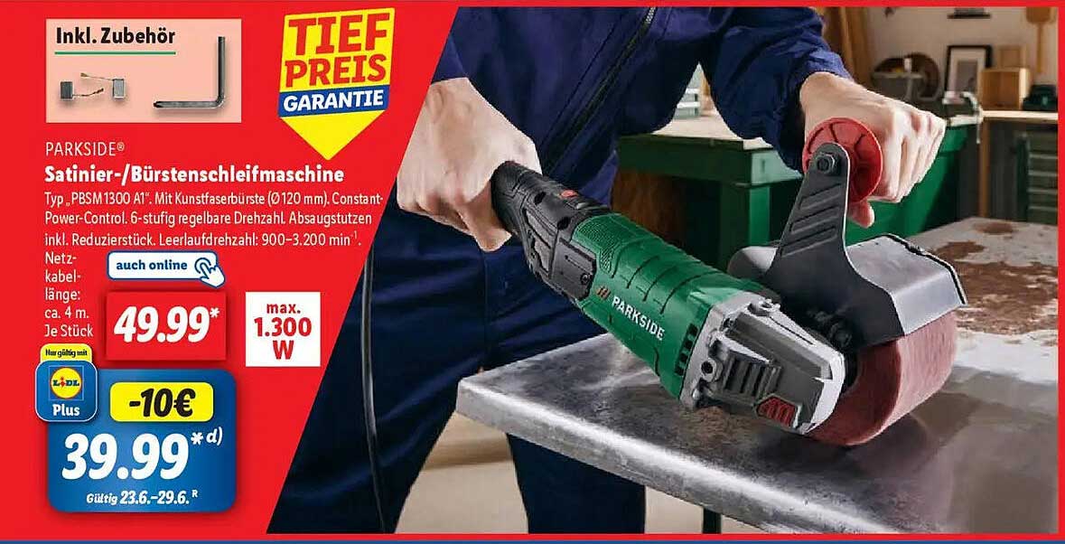 PARKSIDE® Satinier-/Bürstens Schleifmaschine Typ PBSM1300 A1