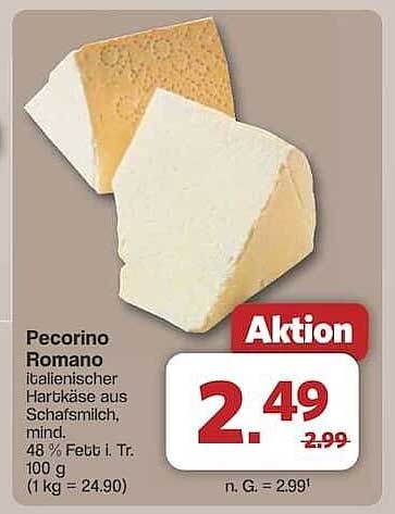 Pecorino Romano - italienischer Hartkäse aus Schafsmilch