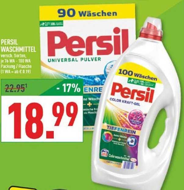 Persil Waschmittel 100 Wäschen – Color Kraft-Gel und Universalpulver