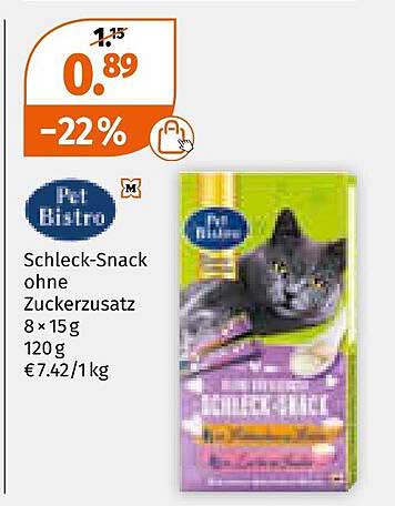Pet Bistro Schleck-Snack ohne Zuckerzusatz 8×15g