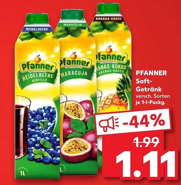 PFANNER Saft-Getränk versch. Sorten 1 L