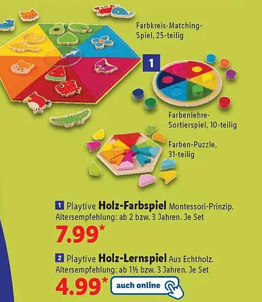 Playtive Holz-Farben-Matching-Spiel 25-teilig