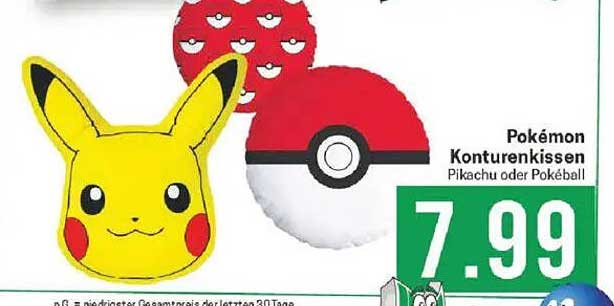 Pokémon Konturenkissen - Pikachu oder Pokéball