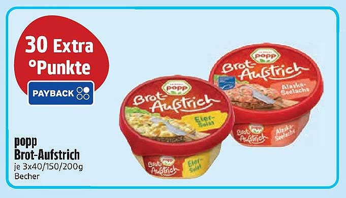 popp Brot-Aufstrich je 3x40/150/200g Becher