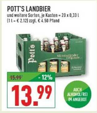 POTT'S LANDBIER – Kasten mit 20 x 0,33 l Flaschen