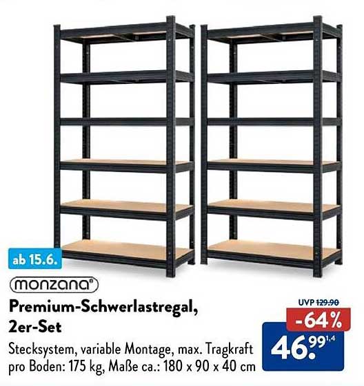 Premium-Schwerlastregal, 2er-Set
