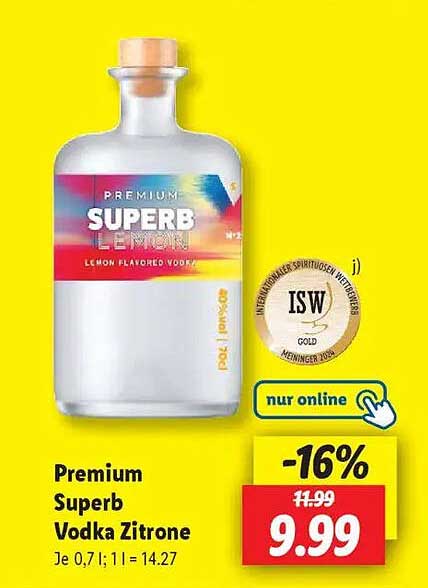 Premium Superb Vodka Zitrone