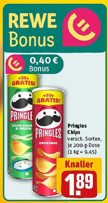 Pringles Chips verschiedene Sorten, je 200-g-Dose