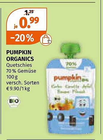 PUMPKIN ORGANICS Quetschies 70% Gemüse 100 g