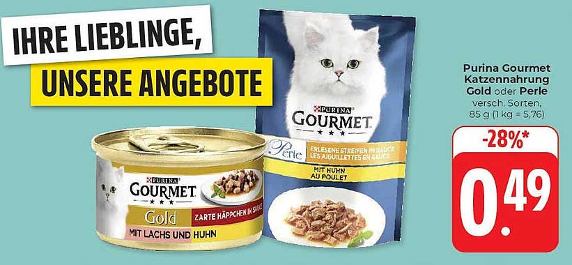 Purina Gourmet Katzennahrung Gold oder Perle - zarte Häppchen in Sauce