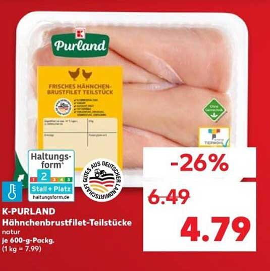 Purland Hähnchenbrustfilet-Teilstücke 600 g