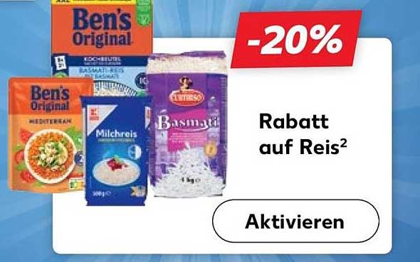 Rabatt auf Reis - 20% auf ausgewählte Produkte