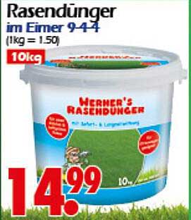Rasendünger im Eimer 9-4-4 (10kg)