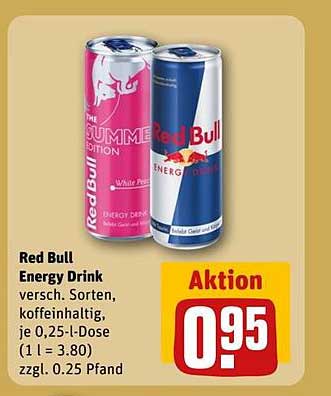 Red Bull Energy Drink - verschiedene Sorten, 0,25-l-Dose zum Aktionspreis