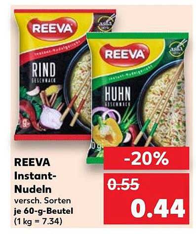 REEVA Instant-Nudeln - Verschiedene Sorten