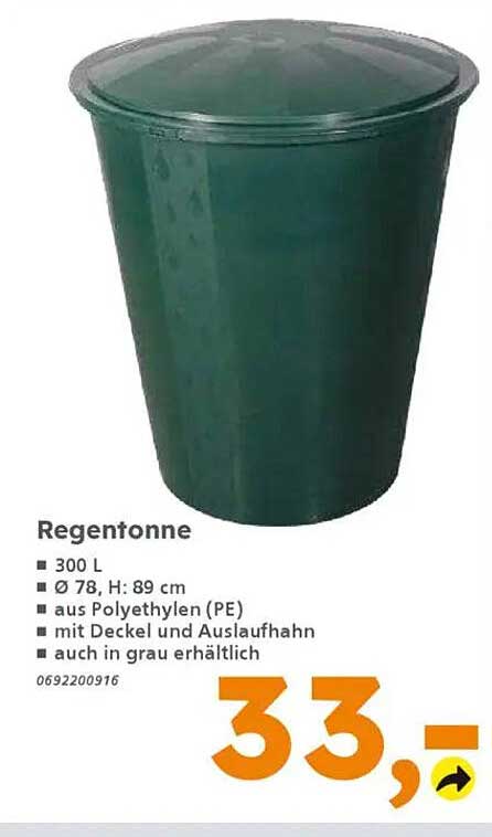 Regentonne 300 L – jetzt nur 33,- €