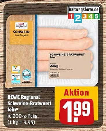 REWE Regional Schweine-Bratwurst fein