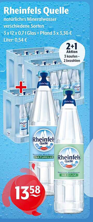 Rheinfels Quelle natürliches Mineralwasser - verschiedene Sorten